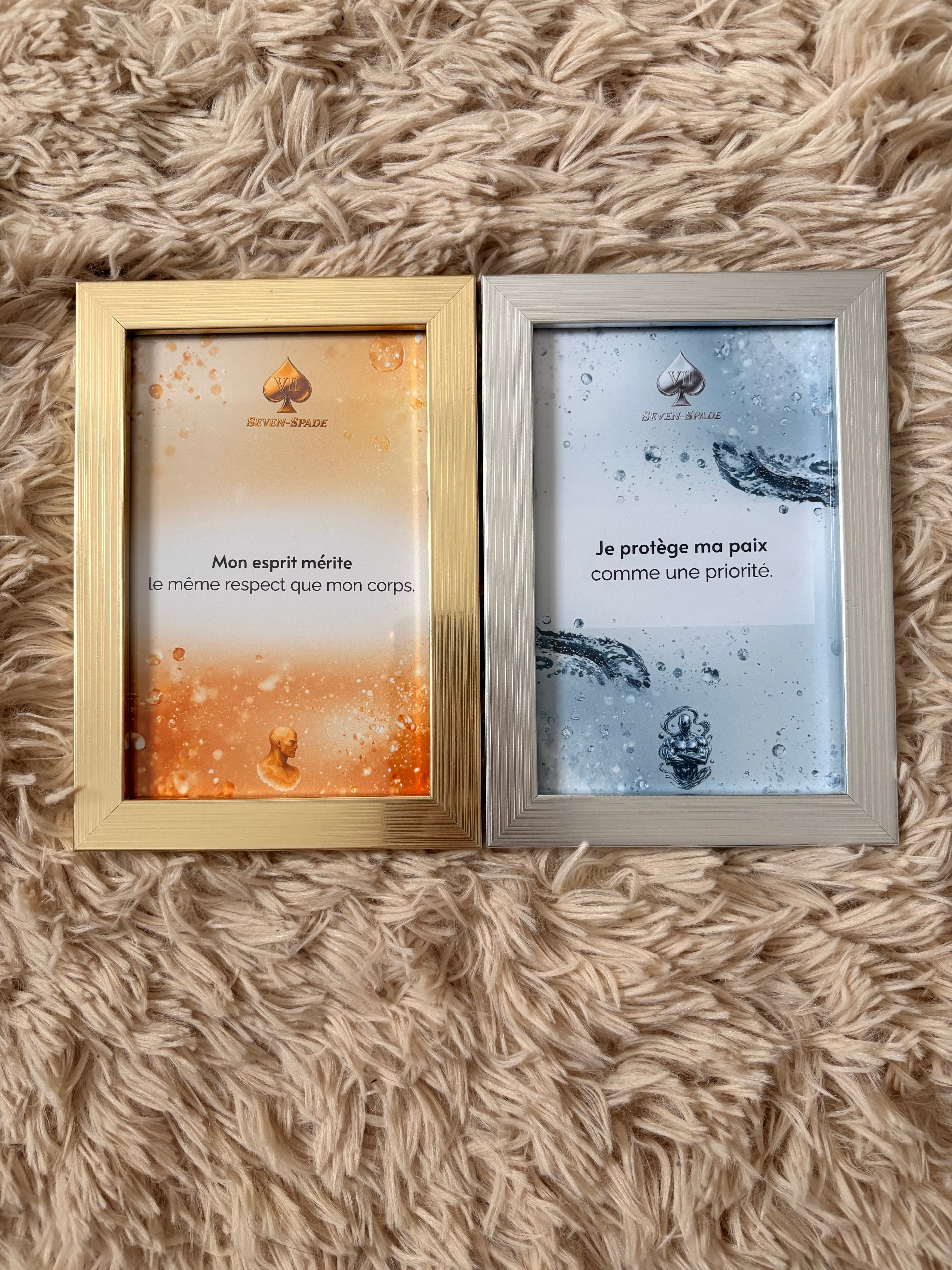 Pack 2 Affiches avec ou sans Cadre Santé Mentale — Édition Premium Gold & Chrome — Seven Mind