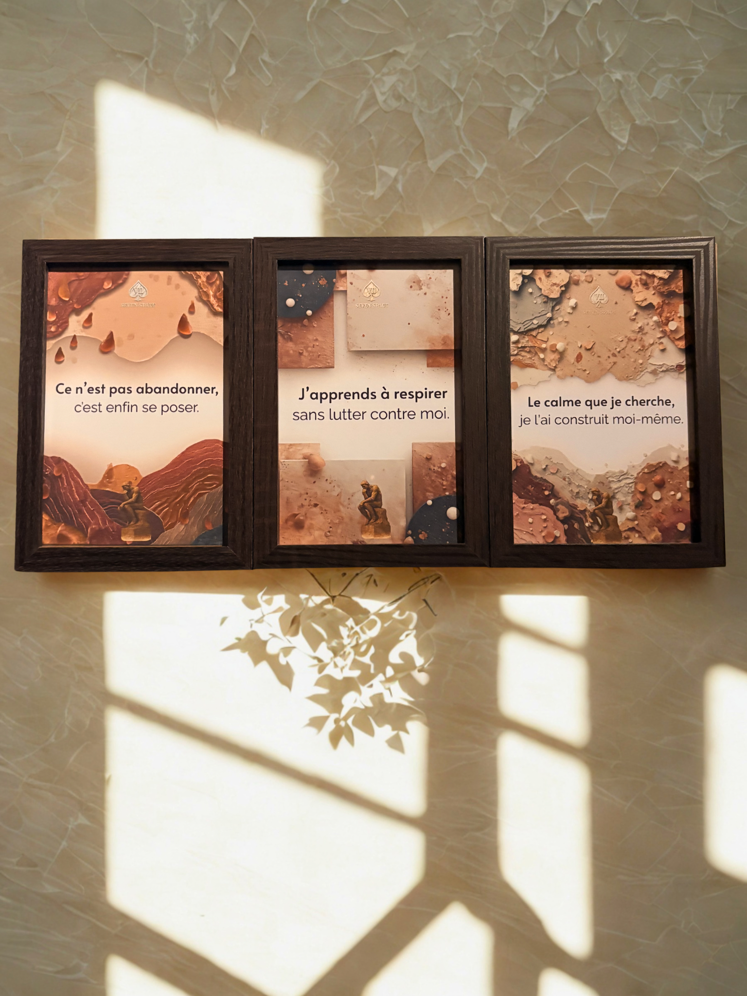 Lot de 3  Cadre Apaisement Bois 10x15 — Collection Apaisement — Seven Mind
