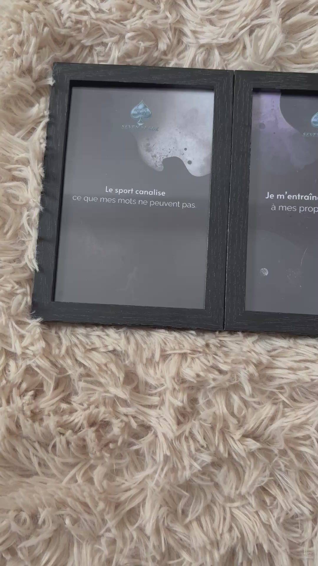 Lot de 4 Affiches avec ou sans cadres Noir ou Blanc sport – décoration murale fitness et mental