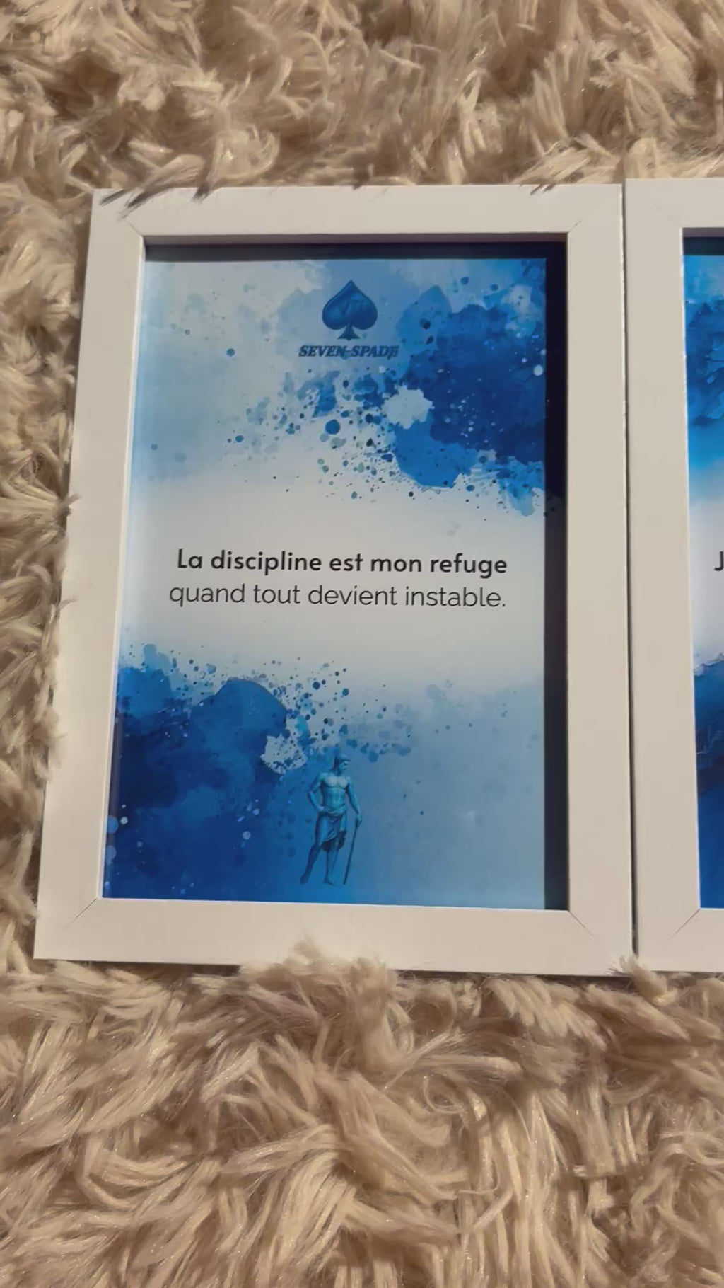 Lot de 4 Affiches avec ou sans cadres Noir ou Blanc discipline – décoration murale mental d’acier