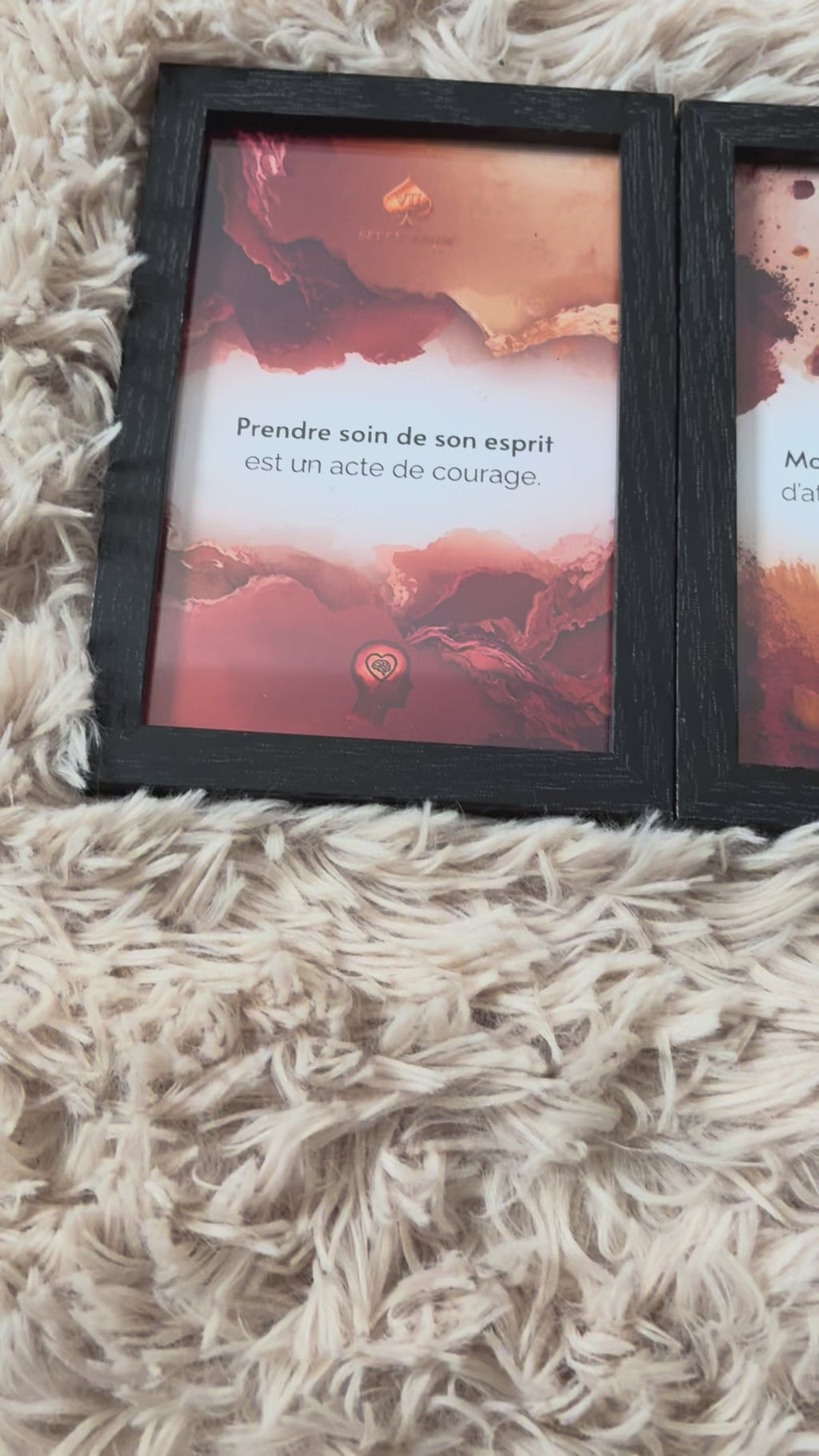 Lot de 4 Affiches avec ou sans cadres Noir ou Blanc santé mentale – décoration murale inspirante