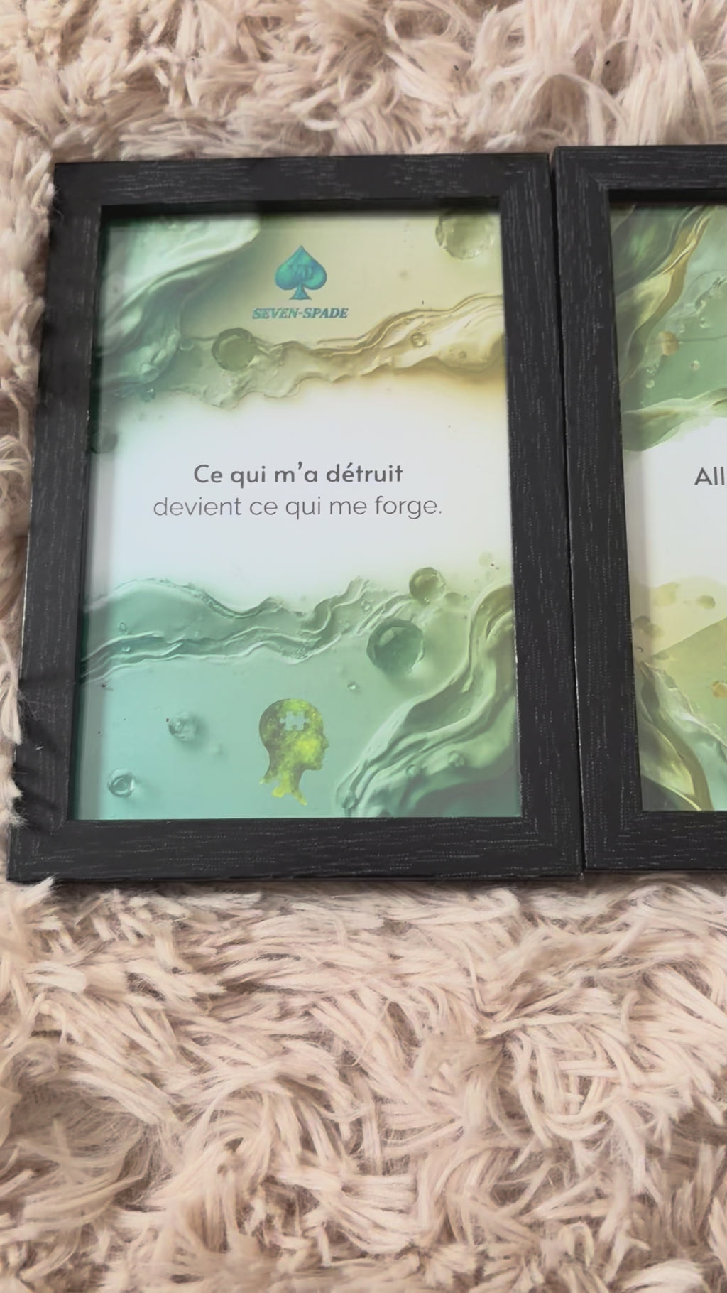 Lot de 4 Affiches avec ou sans cadres Noir ou Blanc reconstruction – décoration murale bien-être et évolution